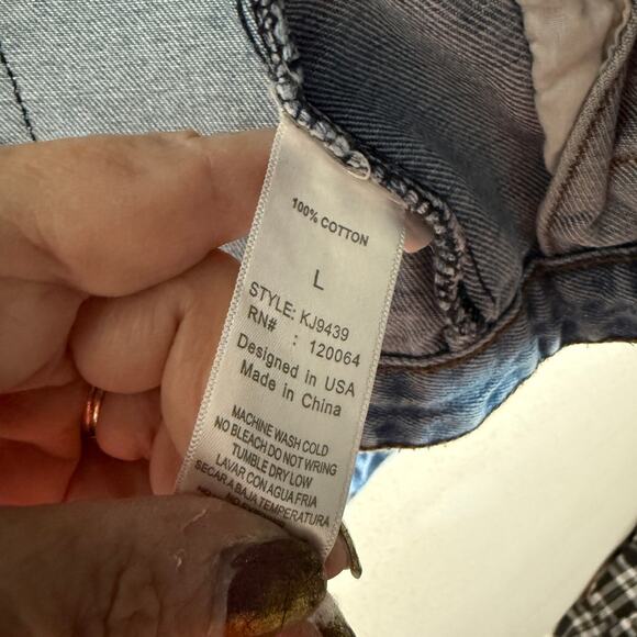 Upcycled Mono B Denim Trucker Jacket w/Guns & Roses Concert Graphic Tee Size L - Picture 9 of 11